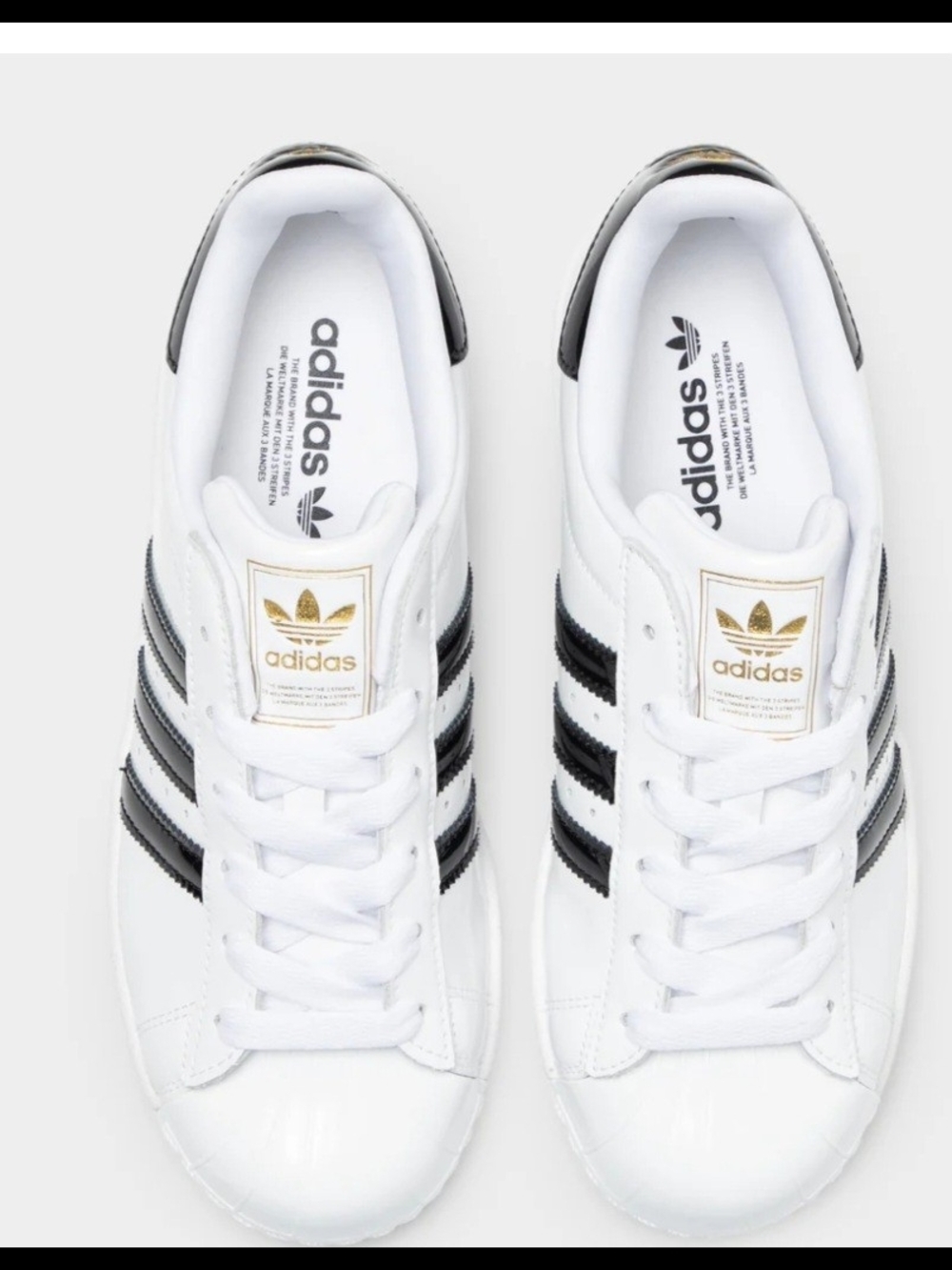 NWT adidas Women's Superstar II White Sneakers with Black Stripes - Picture 5 of 7